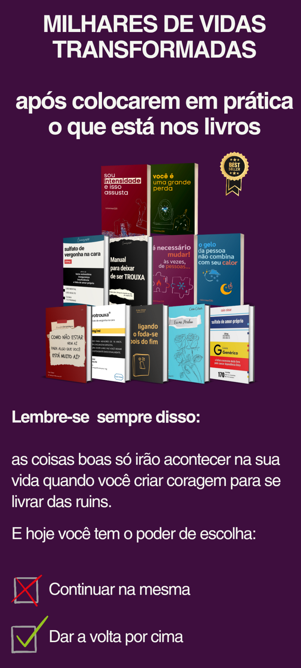 Recupere Seu Amor Próprio e Reconquiste Seus Relacionamentos com os 11 Livros de Caio César CUPOM DE DESCONTO