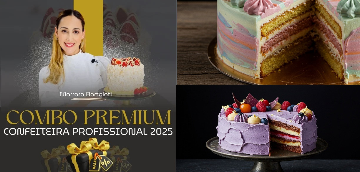 🏆 COMBO PREMIUM CONFEITEIRA PROFISSIONAL: FAÇA R$5 MIL/MÊS COM BOLOS EM CASA! 🎂(Garantia de 7 Dias ou Seu Dinheiro de Volta!) CUPOM DE DESCONTO
