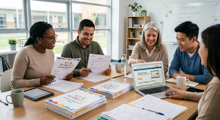 <h1>Avaliação Diagnóstica 1º ao 5º ano - KIT SÓ ESCOLA: Grupo de Compra: Dividir o acesso barateia o curso?</h1> 10 Professores em grupo revisam avaliações diagnósticas do KIT SÓ ESCOLA para o ensino fundamental, discutindo como o acesso compartilhado economiza custos e otimiza o trabalho.