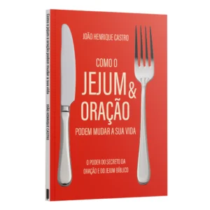Jovem orando e praticando jejum ao amanhecer, simbolizando a transformação espiritual do livro de João Henrique Castro.
