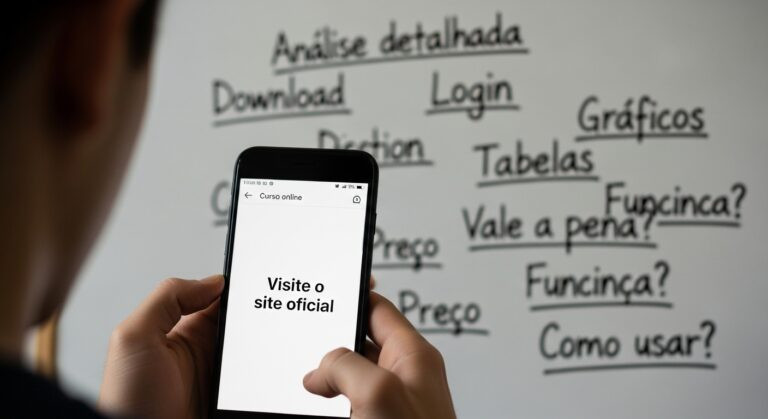 A couple in an intimate setting with a digital interface displaying the 'Como Deixar Ela Louca na Cama' course by Julia Santos, emphasizing educational content on sexual health and communication.
