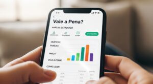 Tela do aplicativo AndreaAI em um smartphone, mostrando a conversa com o avatar de IA terapeuta em cores suaves.
