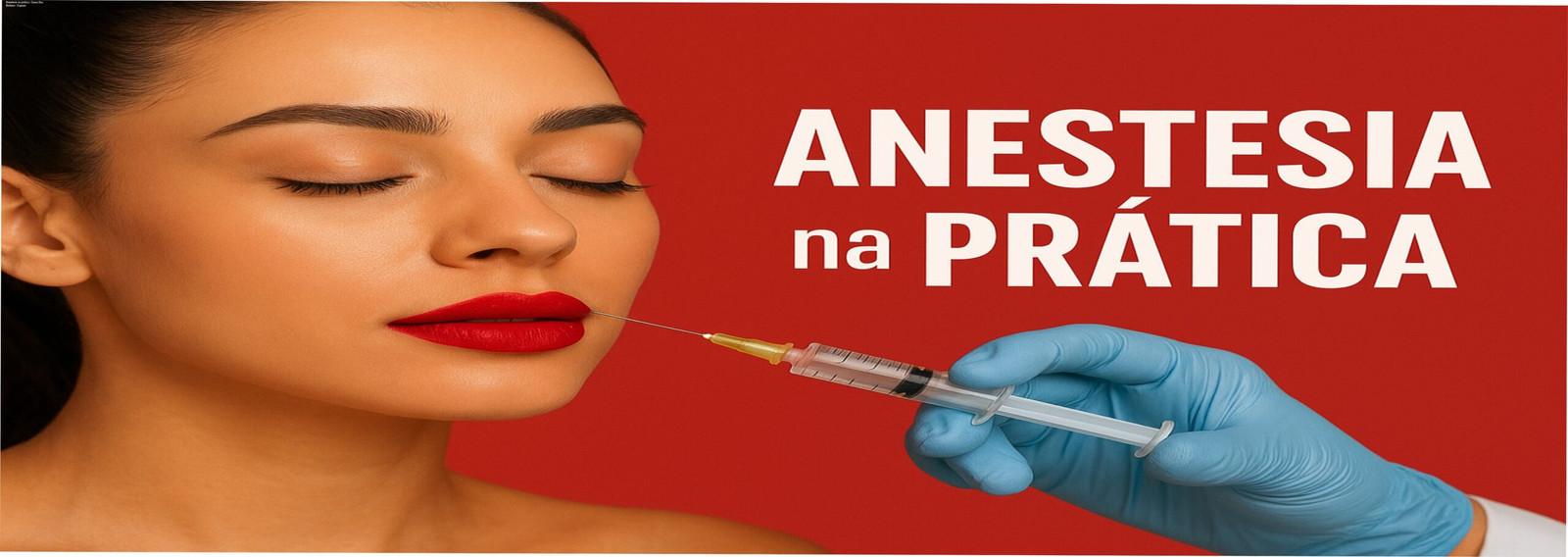 Imagem promocional do curso Anestesia na prática da Dra. Barbara Ribeiro, apresentando técnica de anestesia labial indolor