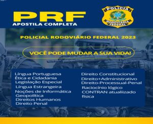 Capa da Apostila PRF mostrando dicas de estudo e preço acessível para candidatos ao concurso da Polícia Rodoviária Federal