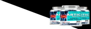 Frasco de Artic Protect softgel mostrando cápsulas que aliviam dores articulares