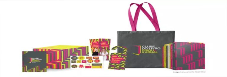 Imagem do Box Clube do Livro 2026 com 10 livros e brindes, curadoria de Gabriela Prioli e Leandro Karnal