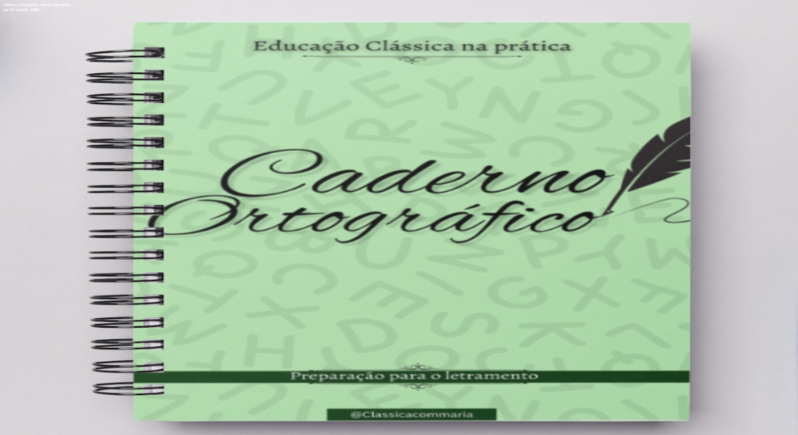 Capa do Caderno Ortográfico digital de Sabrina Cruz, mostrando exercícios de ortografia para crianças de 6 a 12 anos