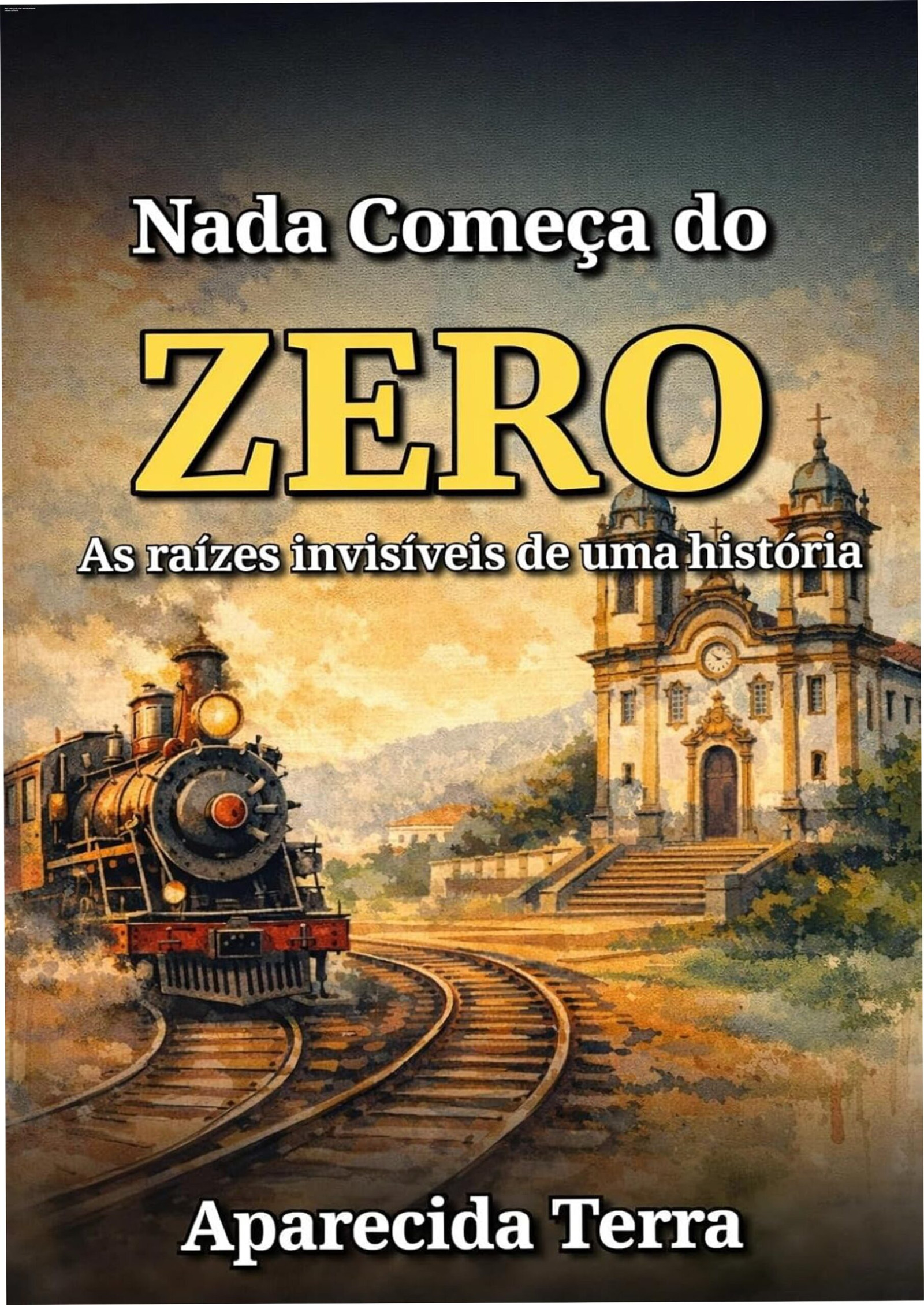 Capa do ebook NADA COMEÇA DO ZERO mostrando as raízes invisíveis de uma história fascinante
