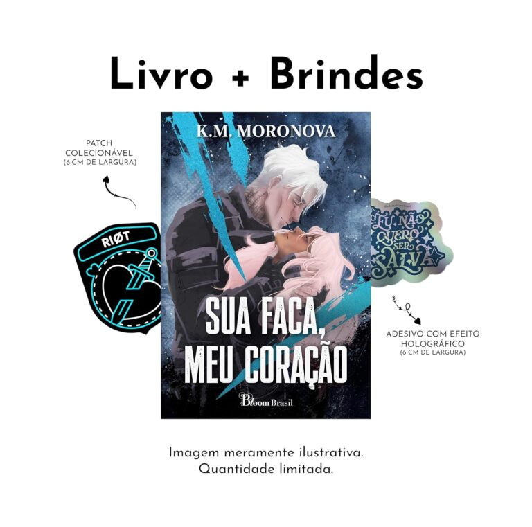 Sua faca, meu coração – Dark Romance militar imperdível 9 Capa do livro 'Sua faca, meu coração' de K. M. Moronova, edição Bloom Brasil com brinde