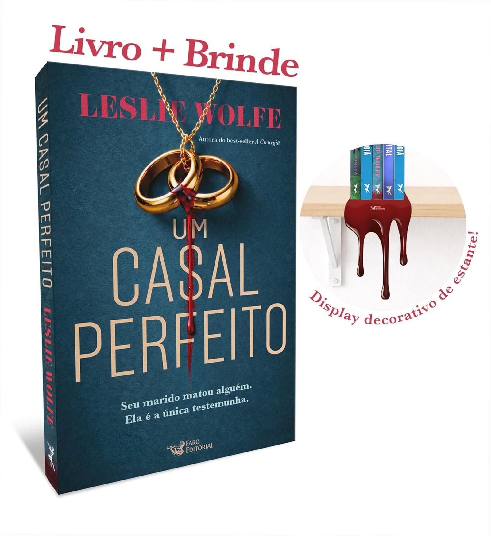Capa do thriller 'Um casal perfeito' da autora best-seller de A Cirurgiã, mostrando um casal em suspense