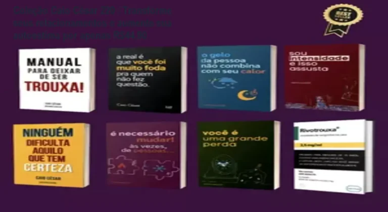 Imagem da capa da coleção digital Caio César 220 mostrando 8 livros que ajudam a melhorar relacionamentos e autoestima