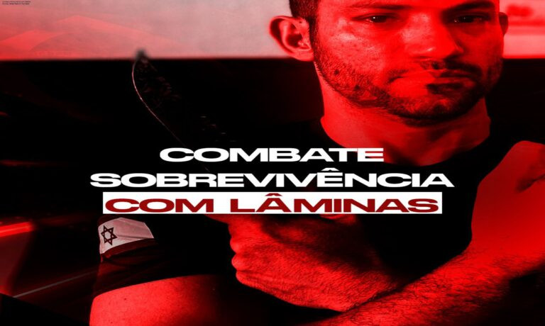 Curso online de combate e sobrevivência com lâminas mostrando técnicas reais de defesa pessoal