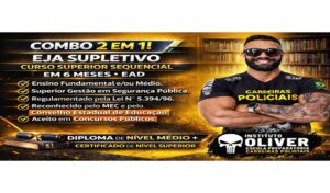 Aluno estudando online o Combo 2 em 1 de Gestão de Segurança Pública e RH, obtendo dois diplomas em 12 meses