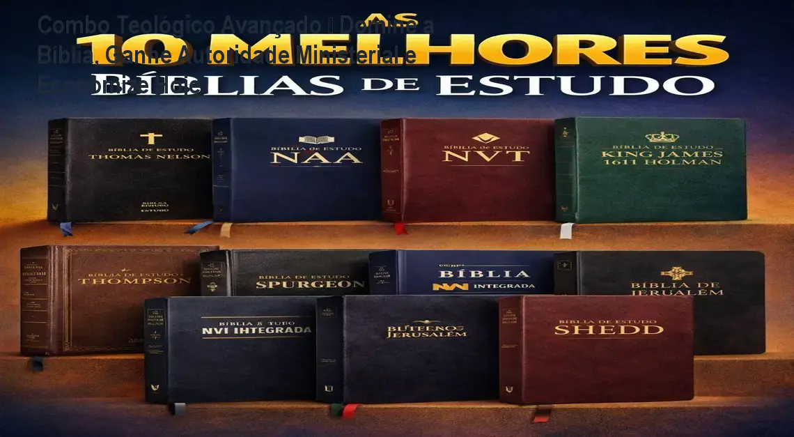 Imagem do Combo Teológico Avançado mostrando os cursos, certificados e bônus digitais para pastores e líderes religiosos