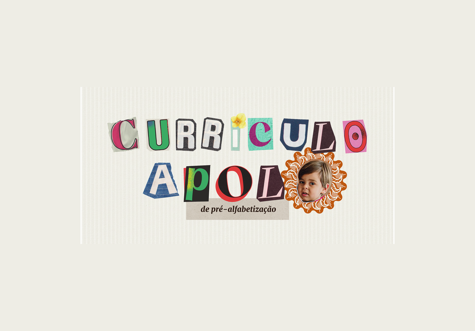 Imagem do Currículo Apolo para pré-alfabetização de 2 a 5 anos, mostrando atividades lúdicas e pedagógicas