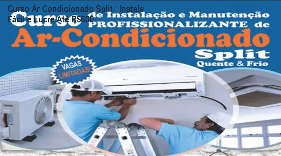 Aluno praticando a instalação de um ar condicionado split Hi‑Wall após assistir ao curso de Hudson Lopes