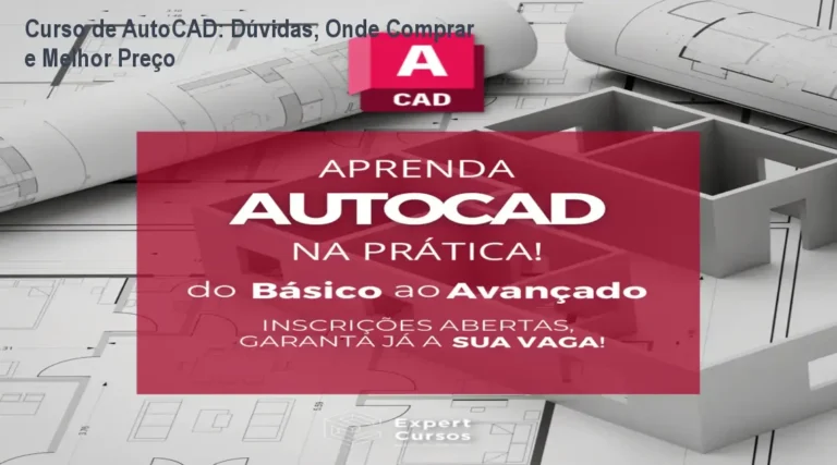 Imagem do Curso de AutoCAD mostrando tela de desenho 3D e bônus de blocos CAD