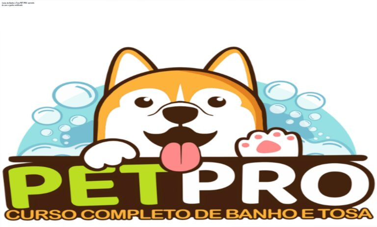 Imagem ilustrativa do Curso de Banho e Tosa PET PRO mostrando técnicas de banho e tosa profissional para iniciantes