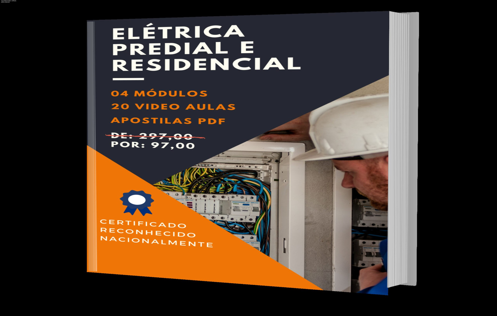 Aluno assistindo ao Curso Elétrica Predial e Residencial online, obtendo certificado e praticando instalações