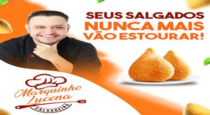 Curso de Salgados Marquinho Lucena mostrando a técnica de pré-mistura que evita estouro na fritura