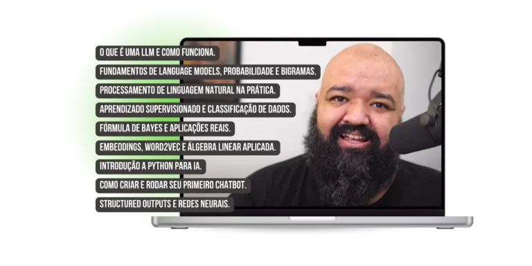 Ilustração de um ambiente de engenharia com placa de desenvolvimento STM32, laptop mostrando código C e ícones de comunicação industrial, representando o Curso STM32 de Gabriel Moreira Vigiano.
