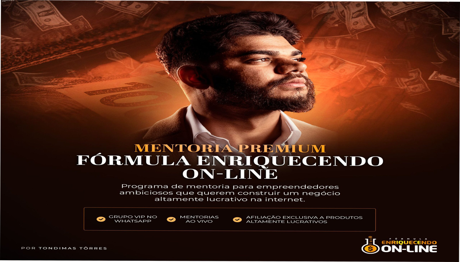 Fórmula Enriquecendo Online VIIP: renda extra rápida 1 Imagem do curso Fórmula Enriquecendo Online VIIP mostrando suporte VIP, mentorias ao vivo e promessa de renda extra para iniciantes