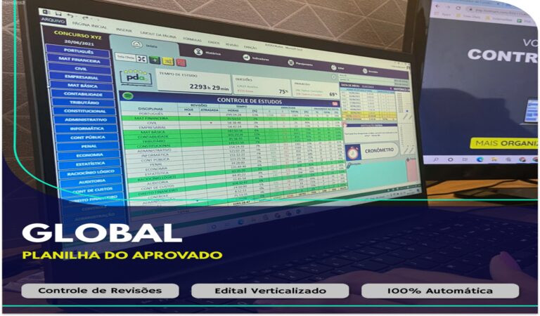 Planilha do Aprovado automatizando ciclos de estudo no Excel com VBA