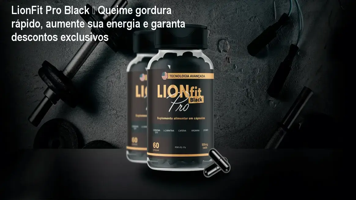 Frasco de LionFit Pro Black em mãos, mostrando energia e queima de gordura durante treino