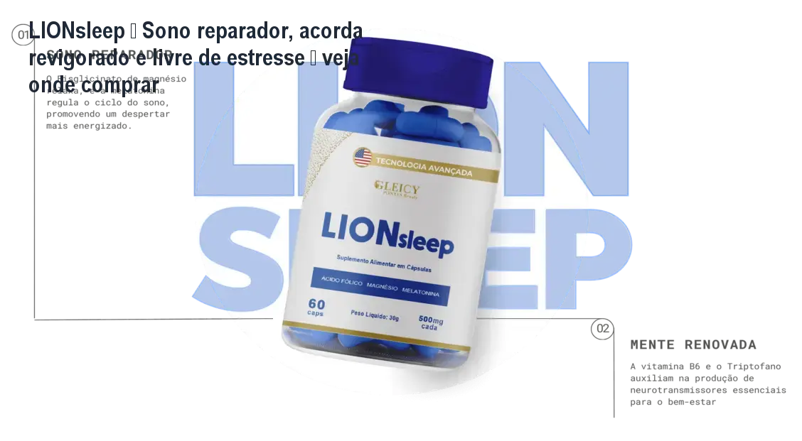 Cápsula LIONsleep ao lado do travesseiro, mostrando como ajuda a dormir melhor