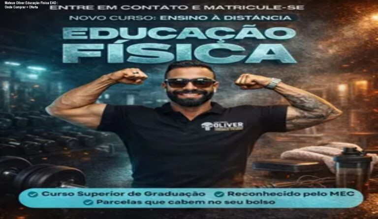 Banner do curso superior de Educação Física EAD do Instituto Óliver, destaque para flexibilidade e apoio a carreiras policiais