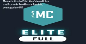 Tela da plataforma Medcards Combo Elite mostrando flashcards de anatomia com áudio de ausculta, evidenciando a retenção rápida do conteúdo médico.