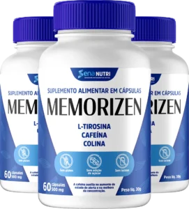 Imagem promocional do suplemento Memorizen com destaque para cupons e descontos