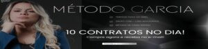 Tela do curso Método Garcia mostrando scripts de conversão para advogados que fecham contratos de alto valor via WhatsApp