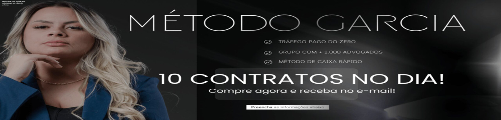 Tela do curso Método Garcia mostrando scripts de conversão para advogados que fecham contratos de alto valor via WhatsApp