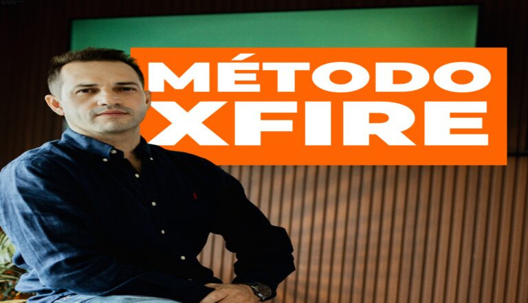 Imagem do curso Método XFire mostrando plataforma de trading com foco em ouro e Nasdaq