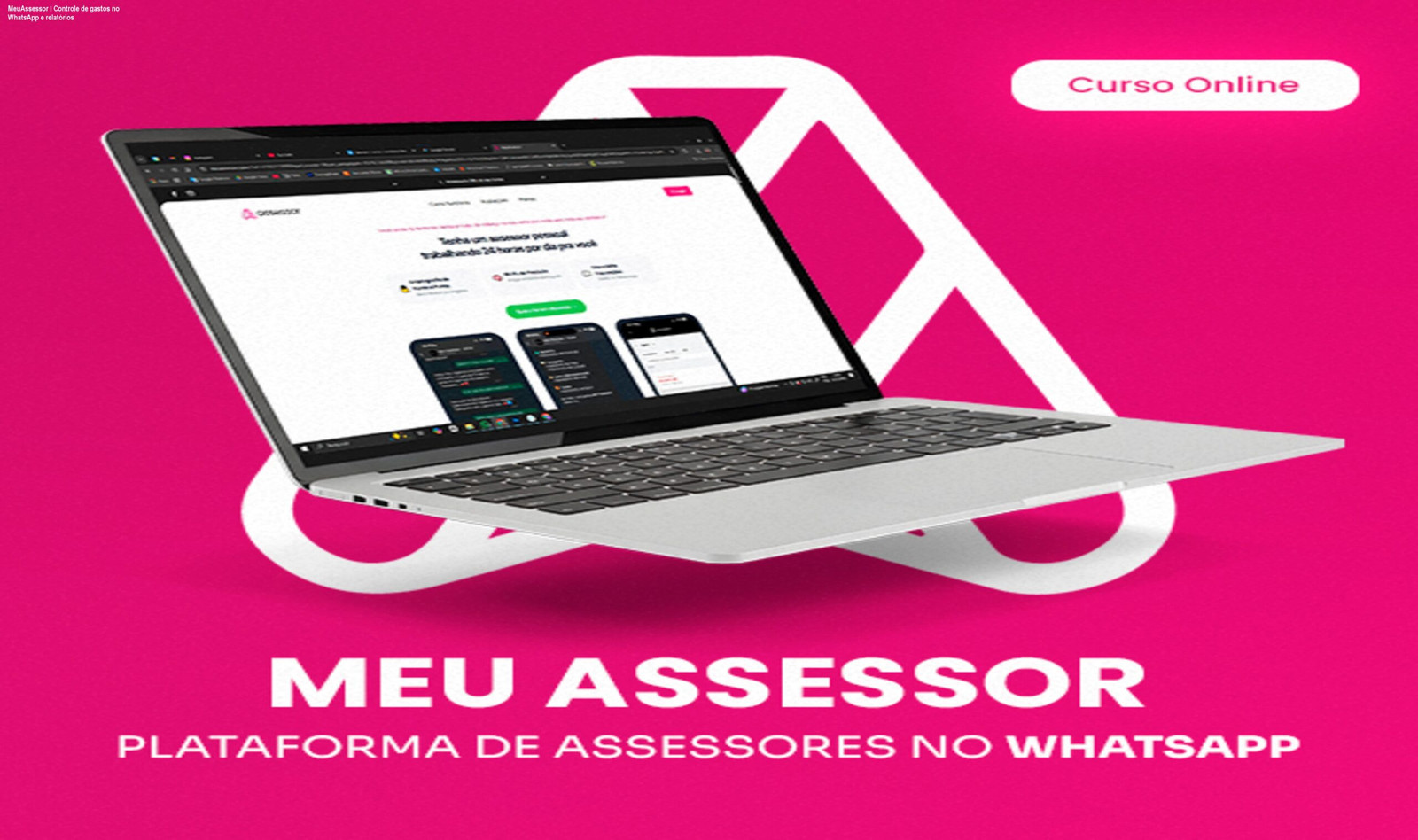 Tela do MeuAssessor mostrando registro de gasto enviado por mensagem no WhatsApp