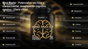 Frasco de Mind Master sendo usado por profissional para melhorar foco e clareza mental no trabalho