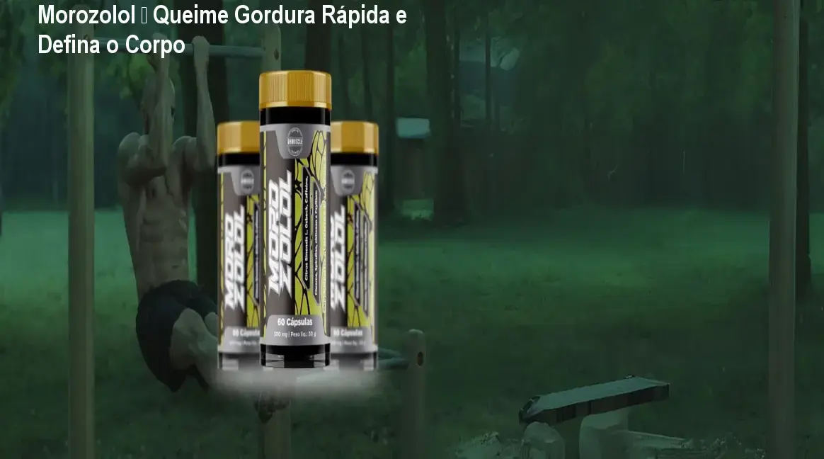 Frasco de Morozolol mostrando cápsulas para queima de gordura e definição corporal