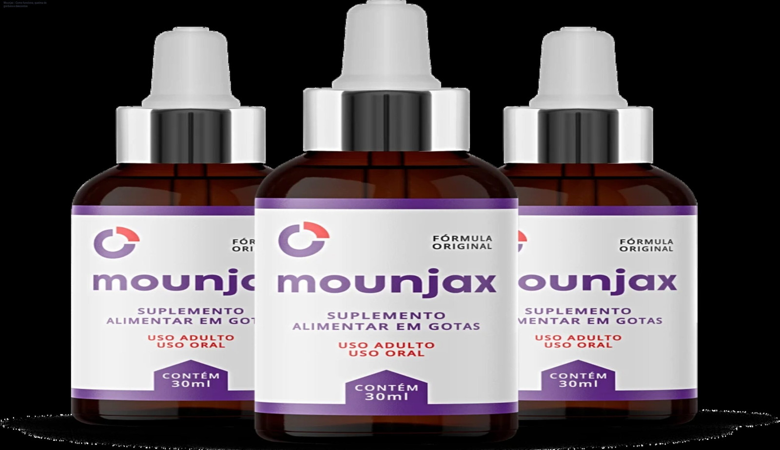 Mounjax – Como funciona, queima de gordura e descontos 1 Frasco de Mounjax gotas sublinguais mostrando a prática de usar 12 gotas para queimar gordura e acelerar o metabolismo