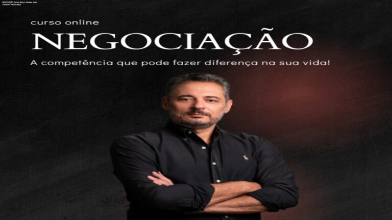 Imagem promocional do curso NEGOCIAÇÃO de Renato Berton mostrando workbook interativo e certificado digital