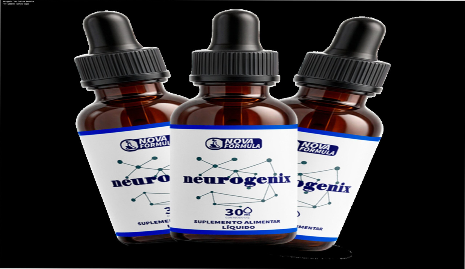 Neurogenix frasco de suplemento natural para memória e foco mental com Bacopa Monnieri e Ginkgo Biloba