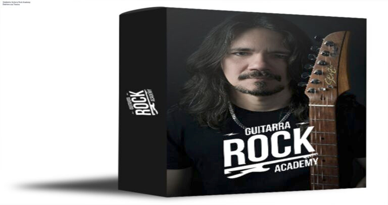 Imagem promocional do curso Guitarra Rock Academy de Ozielzinho mostrando técnicas avançadas de rock, arpejos e improvisação