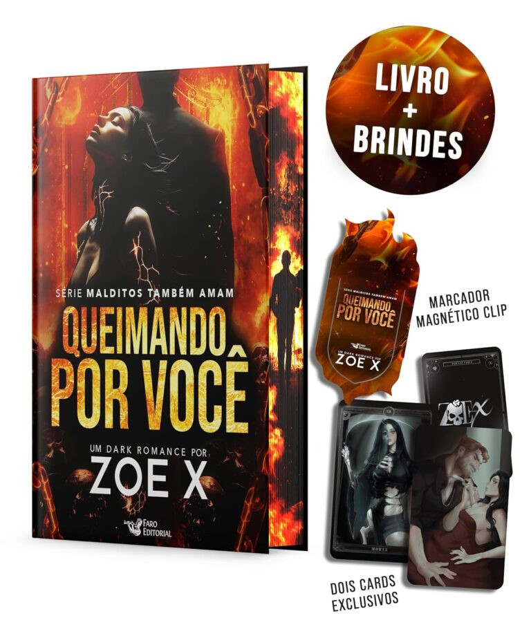 Queimando por você — Zoe X, dark romance que vicia|ebook 8 Capa do livro Queimando por você de Zoe X - dark romance com Benjamin e Valentina enfrentando traumas e a Morte
