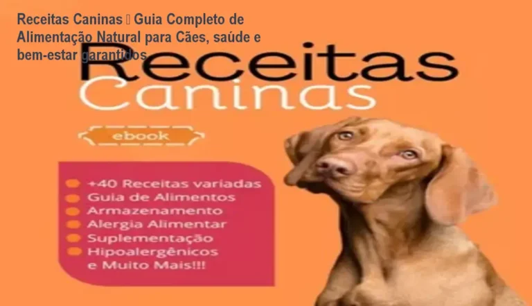 Capa do eBook Receitas Caninas mostrando refeições caseiras saudáveis para cães