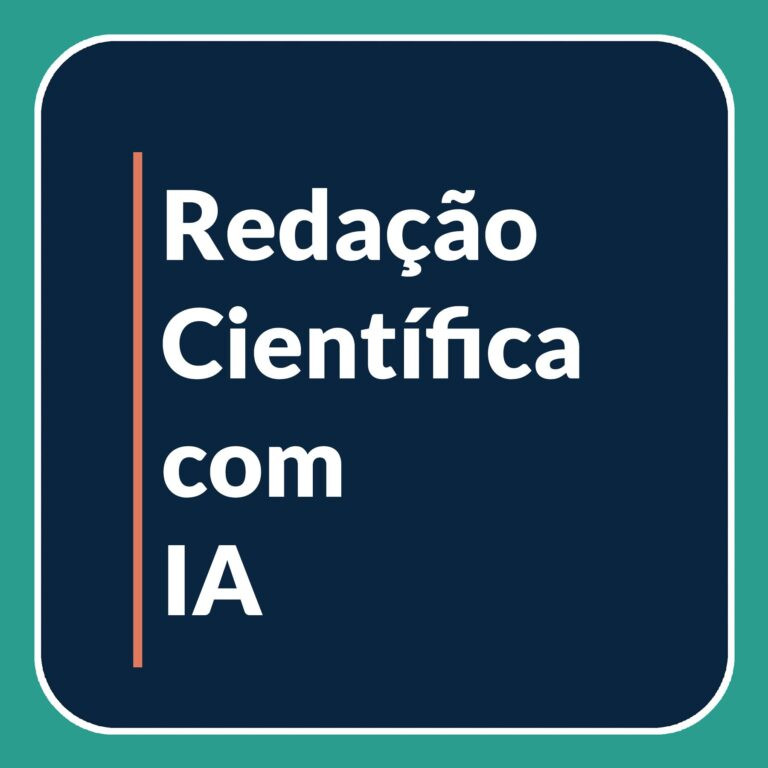 Imagem promocional do curso Redação Científica com IA de Rodrigo Barcellos Hoff mostrando estudantes escrevendo artigos com auxílio de ferramentas de IA
