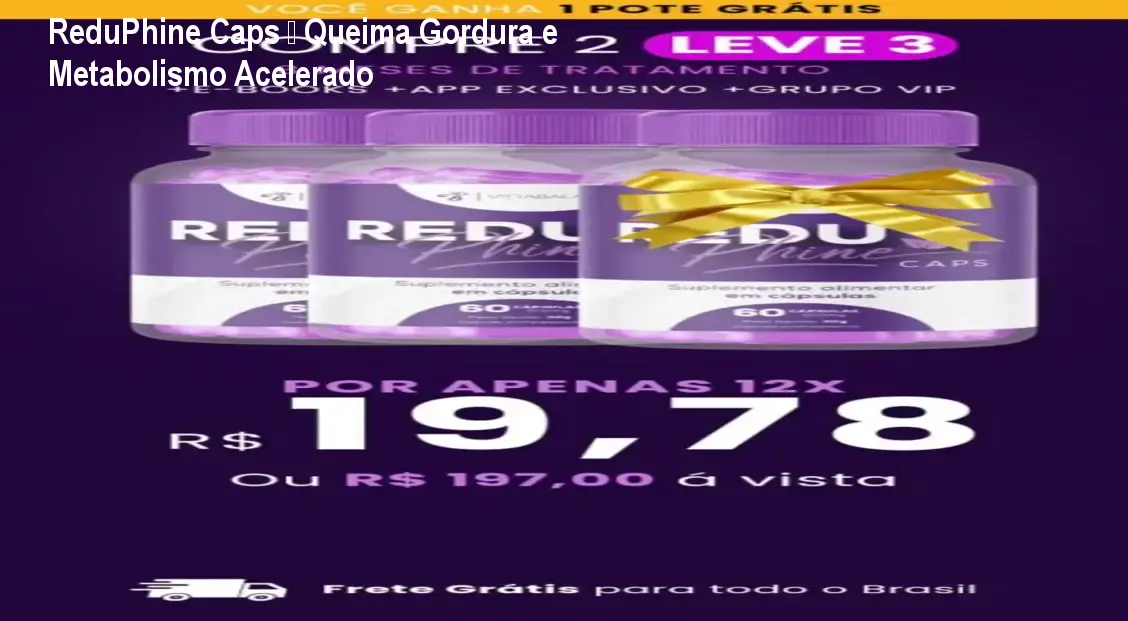 ReduPhine Caps sendo consumido antes das refeições para queimar gordura e acelerar o metabolismo
