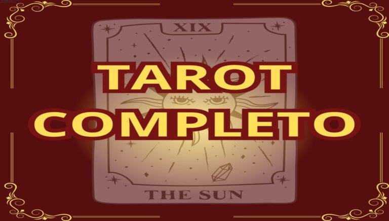 Imagem do curso Tarot Completo mostrando o baralho de 78 cartas e a promessa de leituras profissionais