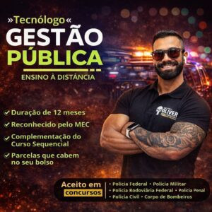 Curso online Tecnólogo em Gestão Pública do Instituto Óliver, diploma válido para concursos em 12 meses