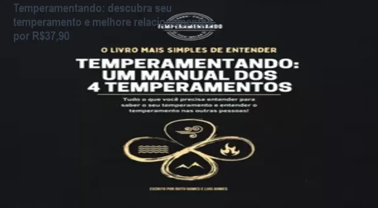 Capa do e‑book Temperamentando que ensina a identificar seu temperamento e melhorar relações