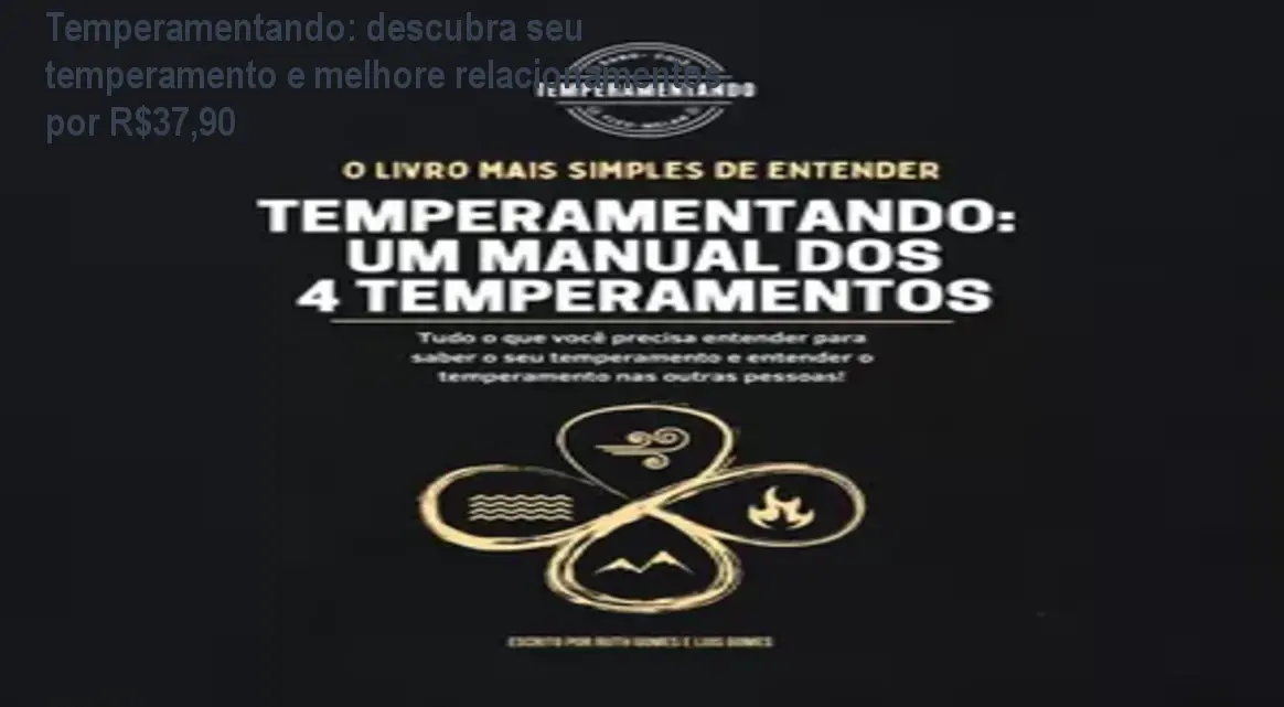 Capa do e‑book Temperamentando que ensina a identificar seu temperamento e melhorar relações